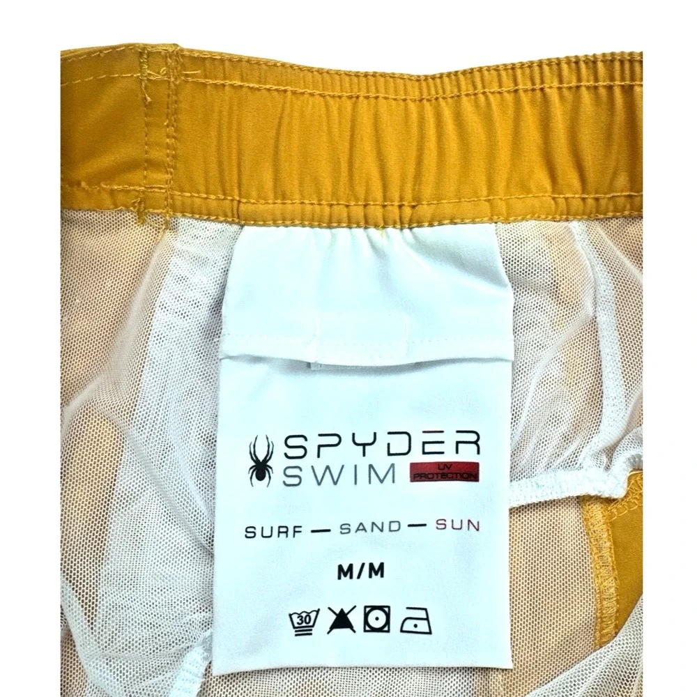 Spyder Swim Mens Medium Yellow Board Shorts Swim Trunks 9